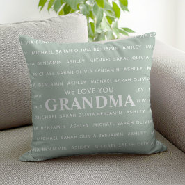 Vi Kärlek You Grandma Personlig Kids Namn Kudde