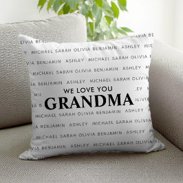 Vi Kärlek You Grandma Personlig Kids Namn Kudde