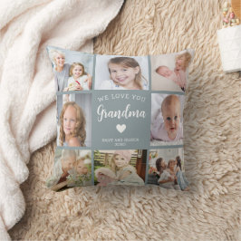 Vi Kärlek You Grandma Photo Collage Blue Kudde