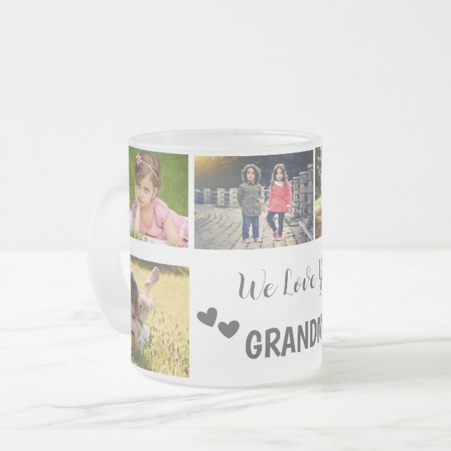 Vi Kärlek You Grandma Photo Collage Mugg (Framsida vänster)