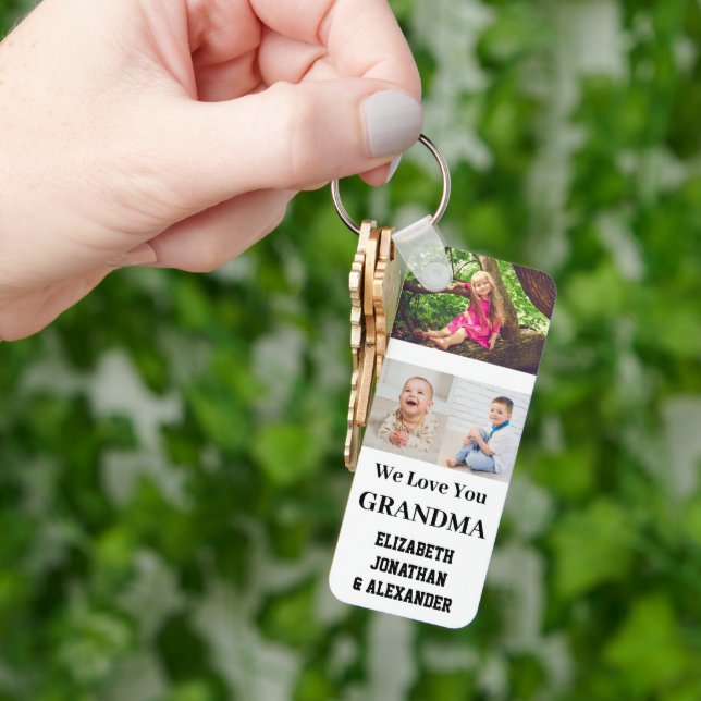 Vi Kärlek You Grandma Photo Collage Nyckelring (Hand)