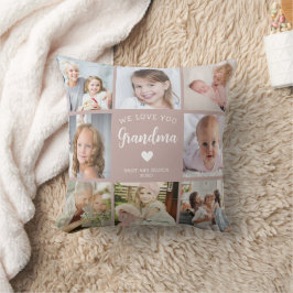 Vi Kärlek You Grandma Photo Collage Rosa Kudde
