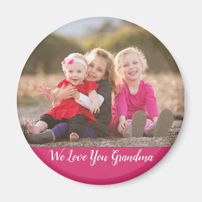 Vi Kärlek You Grandma Photo Magnet (Framsidan)