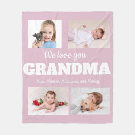 Vi Kärlek You Grandma Rosa 4 Photo Child Family Fleecefilt