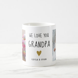 Vi Kärlek You Grandpa 2 Photo Collage Fars dag Kaffemugg