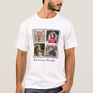 Vi Kärlek You Grandpa 4 Photo Collage T Shirt