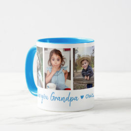 Vi Kärlek You Grandpa Grandchildren 5 Photo Collag Mugg