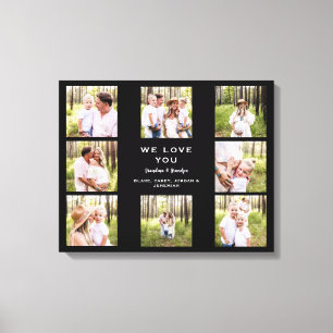 Vi kärlek You Grandpa & Grandma Photo Collage Blac Canvastryck