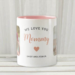Vi Kärlek You Mamma 2 Photo Modern Rosa Två-Tonad Mugg