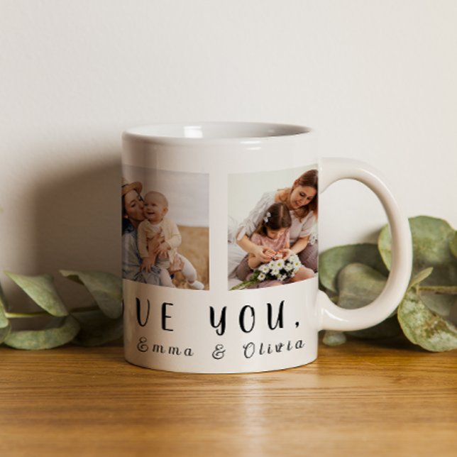 Vi Kärlek You Mamma | 4 Fyrkantiga foton + Namn Ka Kaffemugg (Skapare uppladdad)