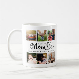 Vi Kärlek You Mamma Kids Namn Photo Collage Kaffemugg