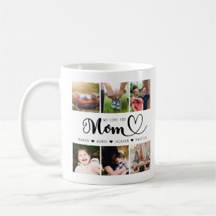 Vi Kärlek You Mamma Kids Namn Photo Collage Kaffemugg