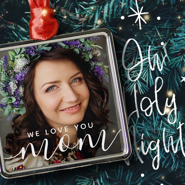 Vi Kärlek You Mamma Modern Classic Photo Julgransprydnad Metall (Skapare uppladdad)