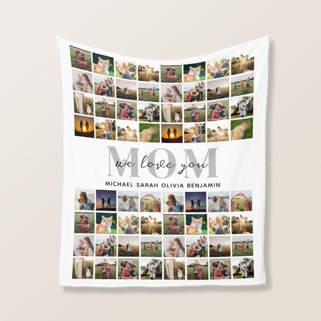 Vi Kärlek You Mamma Personlig 64 Photo Collage Fleecefilt (Skapare uppladdad)