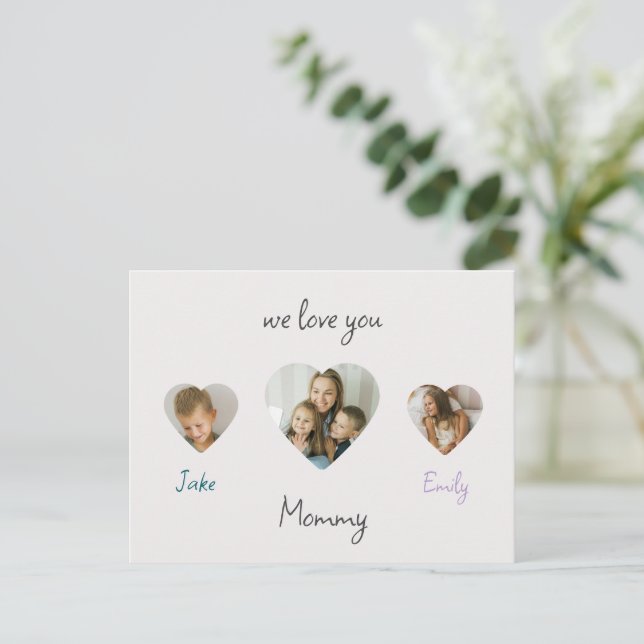 Vi Kärlek You Mamma - Personlig Photos Card Vykort (Stående Fram)