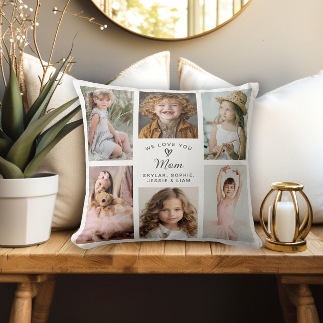 Vi Kärlek You Mamma Photo Collage Keepsaké Kudde (Skapare uppladdad)
