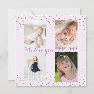 Vi Kärlek You MAMMA Photo Collage Mors dag Inbjudningar