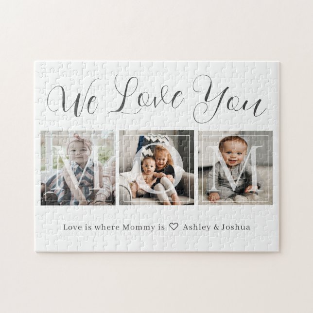 Vi Kärlek You Mamma Photo Collage Pussel (Horisontell)