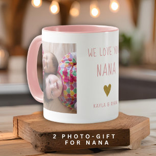 Vi Kärlek You Nana 2 Photo Collage Grandma Rosa Mugg