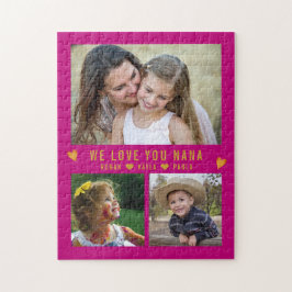 Vi Kärlek You Nana 3 Photo Collage Rosa Pussel