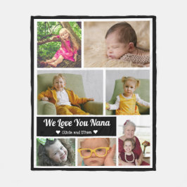 Vi Kärlek You Nana 7 Photo Collage Grandchildren Fleecefilt