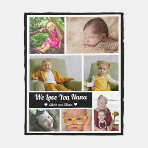Vi Kärlek You Nana 7 Photo Collage Grandchildren Fleecefilt