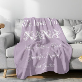 'Vi Kärlek You Nana' egna namn Gorgous Mauve' Fleecefilt