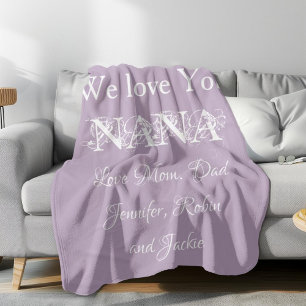 'Vi Kärlek You Nana' egna namn Gorgous Mauve' Fleecefilt