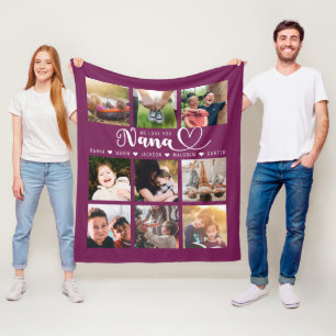 Vi Kärlek You Nana Grandkid Namn Rosa Photo Colla Fleecefilt