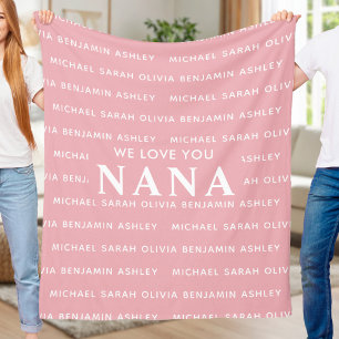 Vi Kärlek You Nana Personlig Kids Namn Fleecefilt
