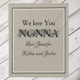 'Vi Kärlek You Nonna' egna namn Gorgous Beige Fleecefilt