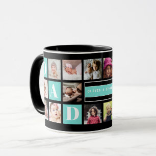Vi Kärlek You Pappa 16 Family Photo Collage Teal Mugg