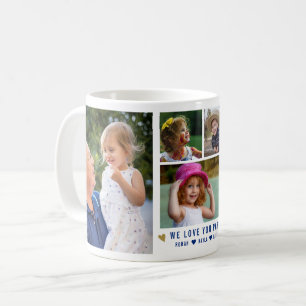 Vi Kärlek You Pappa Barnbarn 5 Photo Collage Kaffemugg