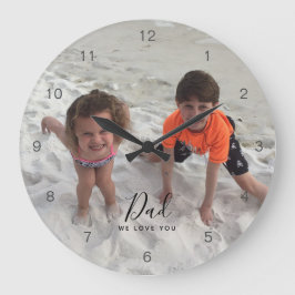 Vi Kärlek You Pappa Kids Photo Fars dag Rund Klocka