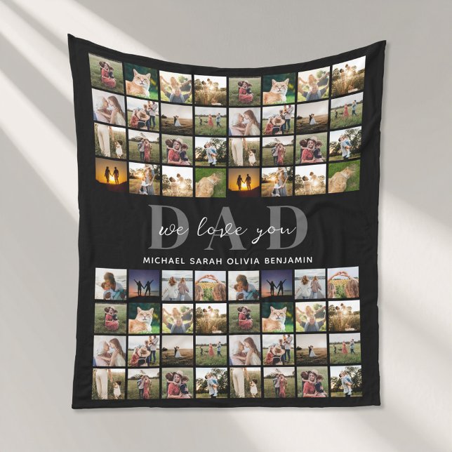 Vi Kärlek You Pappa Personlig 64 Photo Collage Fleecefilt (Skapare uppladdad)