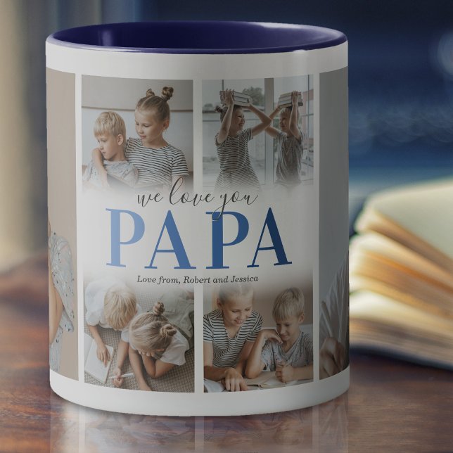 Vi Kärlek You Pappa Photo Collage Mugg (Skapare uppladdad)