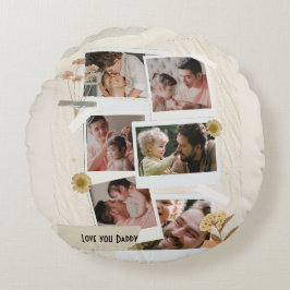Vi Kärlek You pappa Photo Collage Rund Kudde