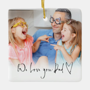 Vi Kärlek You Pappa Skriver Namn Informal Photo Ov Julgransprydnad Keramik