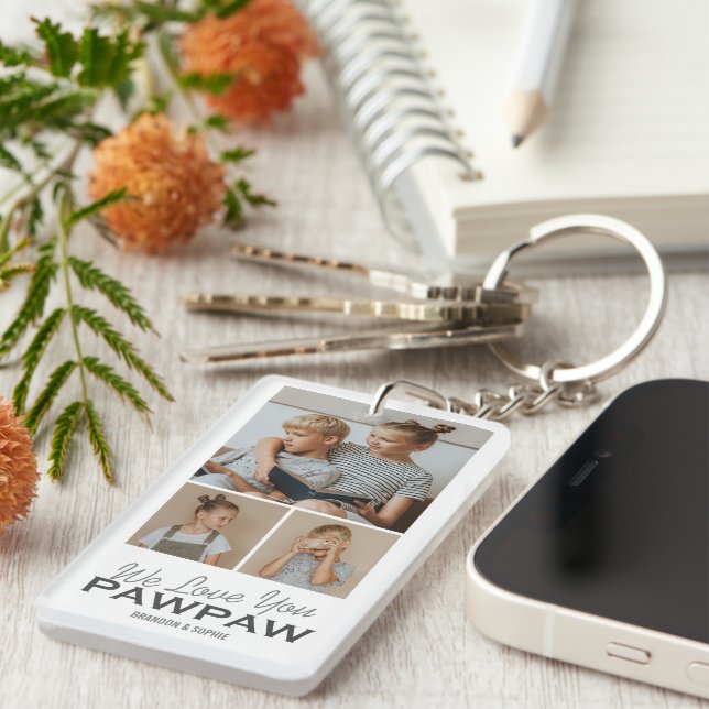 Vi Kärlek You Pawpaw Photo Keychain (Högra Framsidan)