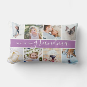Vi kärlekar dig mormor! Anpassningsbar Photo Gift Lumbarkudde