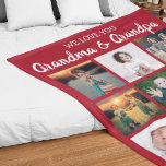 Vi Kärlekar dig mormor och morfar Foto Collage Fleecefilt<br><div class="desc">Ge din mormor och morfar något speciellt den här julen eller något annat tillfälle! Lägg dem i denna vackra fototäckfilt med texten "WE KÄRLEK you GRANDMA AND GRANDPA". Teckensnittet stil,  storlek och färg kan ändras genom att klicka på den anpassade länken efter anpassning.</div>