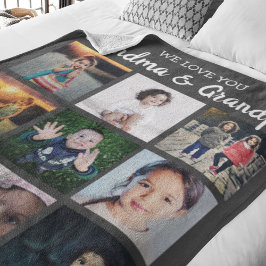 Vi Kärlekar dig mormor och morfar Foto Collage Fleecefilt