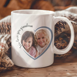 Vi Kärlekar dig mormor Photo Heart Två-Tonad Mugg