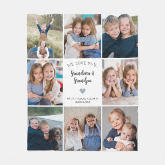 Vi Kärlekar dina morföräldrar Photo Collage Modern Fleecefilt