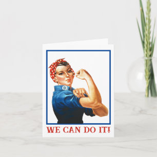Vi klarar det Rosie the Riveter Kvinnlig Kraft WWI Helgkort