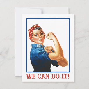 Vi klarar det Rosie the Riveter Kvinnlig Kraft WWI Julkort