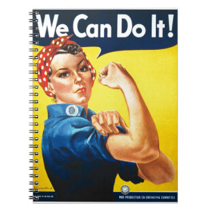 Vi klarar det! - Rosie the Riveter Vintage-ikon Anteckningsbok Med Spiral