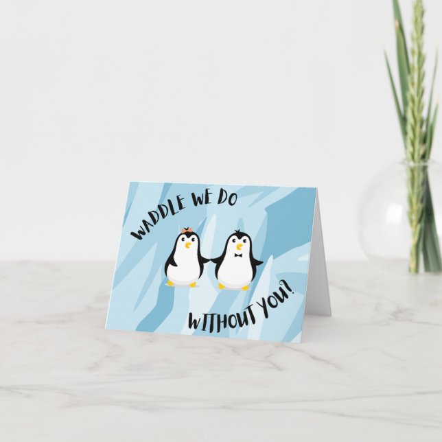 Vi klarar oss utan dig - Pun Farewell Card Tack Kort (Framsida)