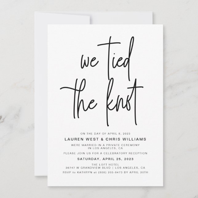 Vi Knöt Bröllopsfesten Inbjudan (Framsida)