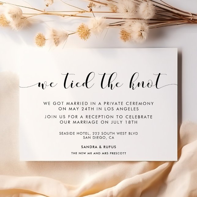 Vi knöt knuten Elegant underrättelse Inbjudningar (Skapare uppladdad)